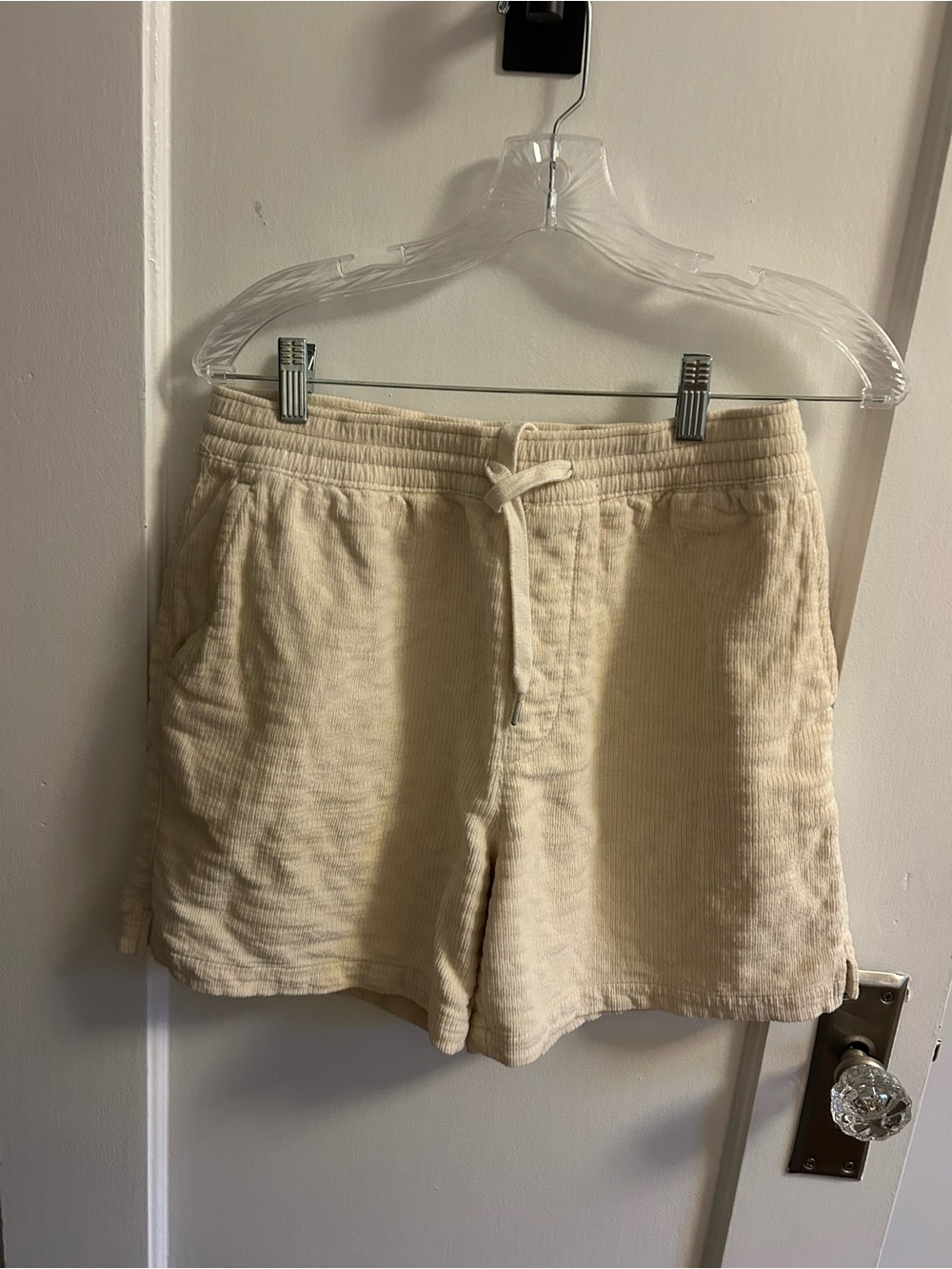 Urban Outfitters Cream Corduroy Drawstring Men's Shorts